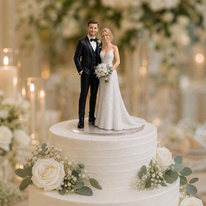 Customized wedding cake topper statues based on photos | Personalized three-dimensional couple keepsakes, suitable for weddings and birthday parties