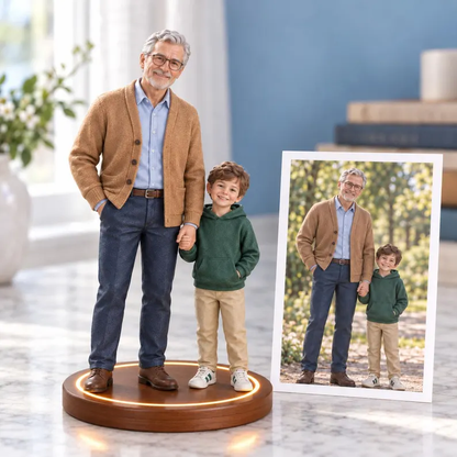 Realistic resin figurines customized from photos, personalized as family or couple portraits, or pet statues—ideal as wedding anniversary gifts, family memorials, or custom pet keepsakes.